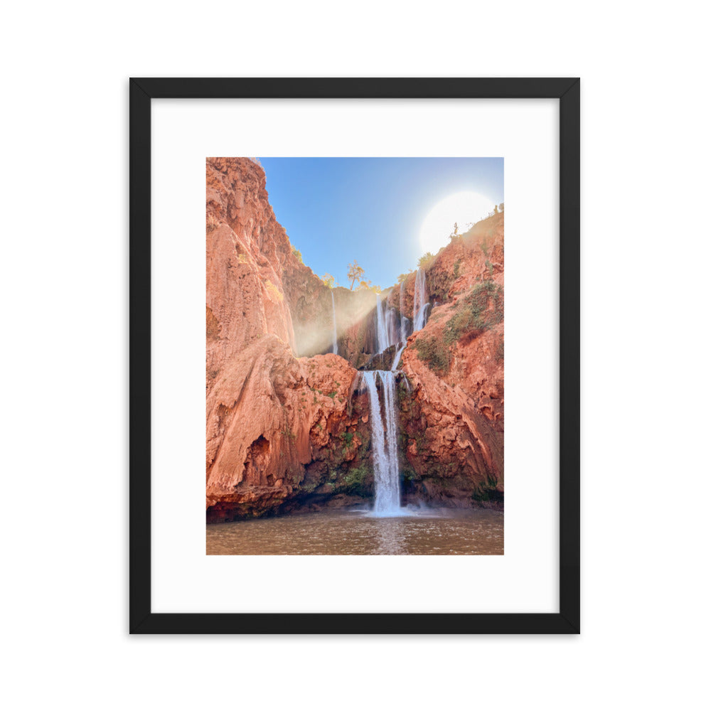 Ouzoud Falls Morocco with sun