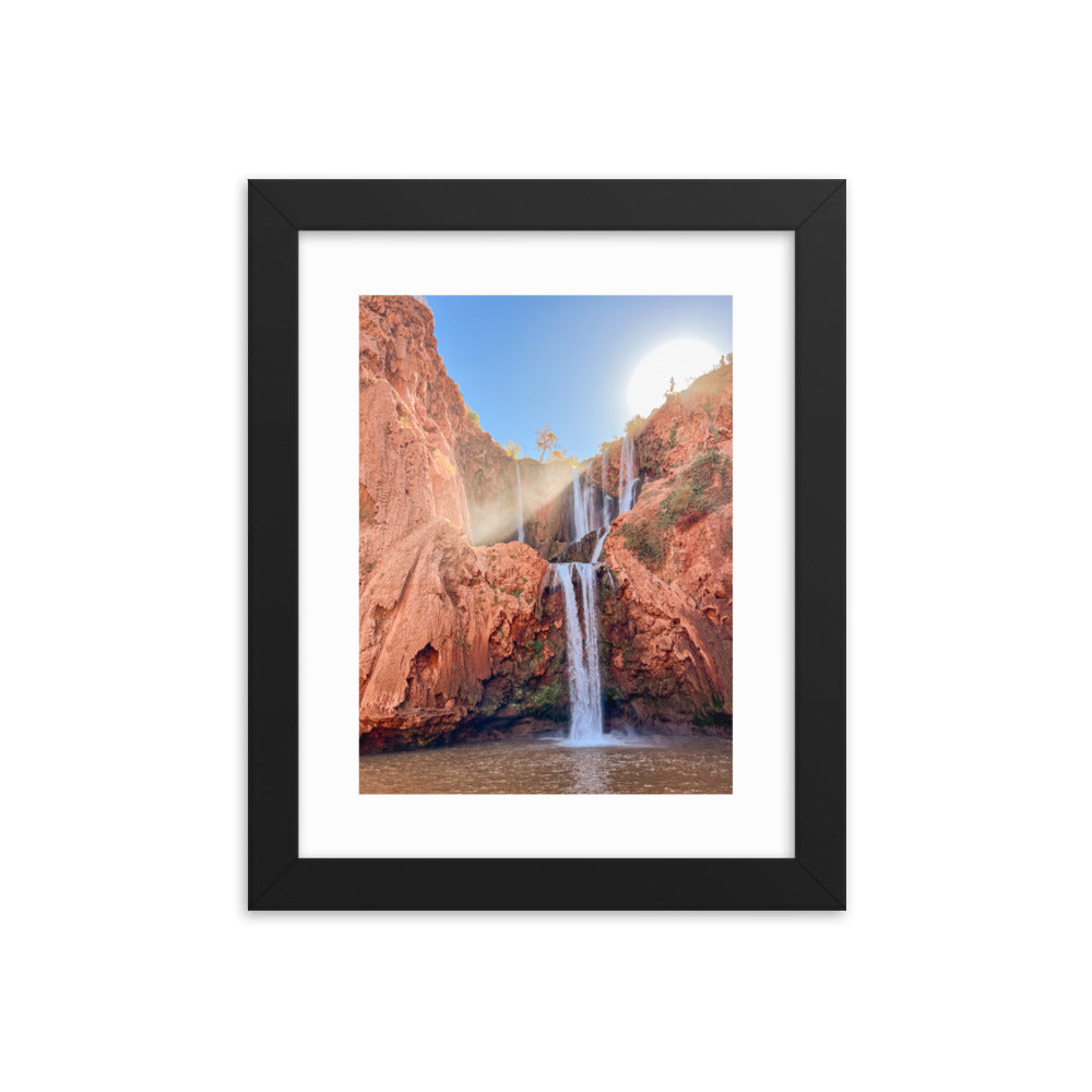 Ouzoud Falls Morocco Wall Art with sun