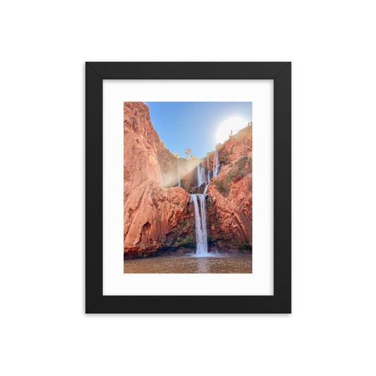 Ouzoud Falls Morocco Wall Art with sun